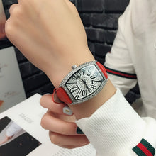 Load image into Gallery viewer, 2019 New Hot Selling Couple Watch Wine Barrel Shape FM Full Star Watch Full Diamond Waterproof Quartz Watch