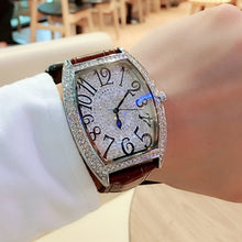 Load image into Gallery viewer, 2019 New Hot Selling Couple Watch Wine Barrel Shape FM Full Star Watch Full Diamond Waterproof Quartz Watch