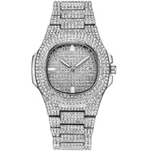 Load image into Gallery viewer, ICE-Out Bling Diamond Watch For Men Women Hip Hop iced out watch Men Quartz Watches Stainless Steel Band Business Wristwatch Man